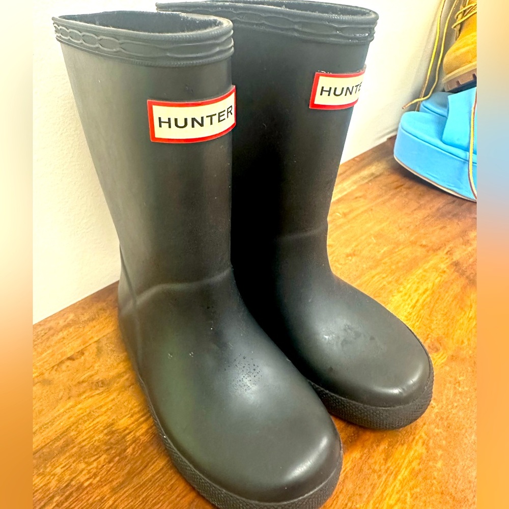 Hunter Rain Boots Kids -black US 8